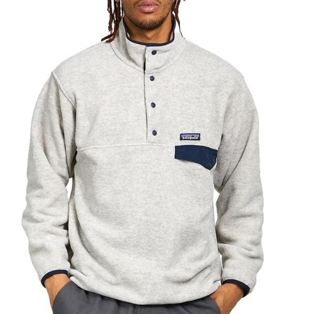 Patagonia Synchilla Snap-T Pullover Jacket Men's Large Gray Long Sleeves